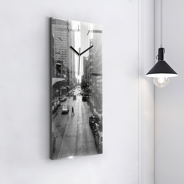 Zegar szklany pionowy Ulice miasta Chicago