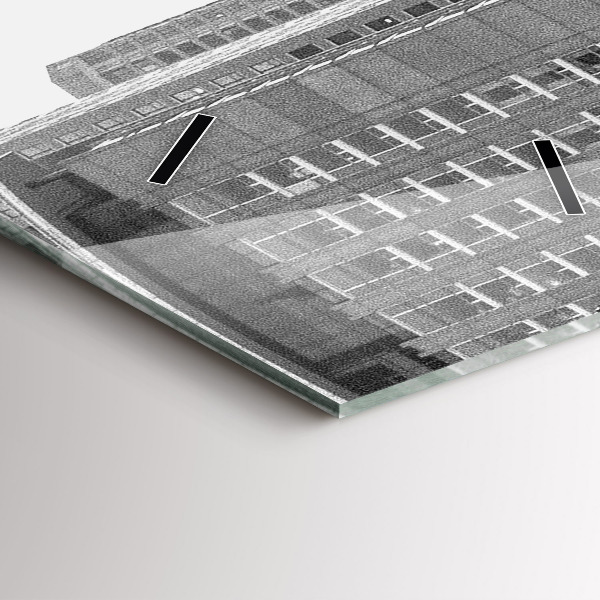 Zegar szklany pionowy Ulice miasta Chicago