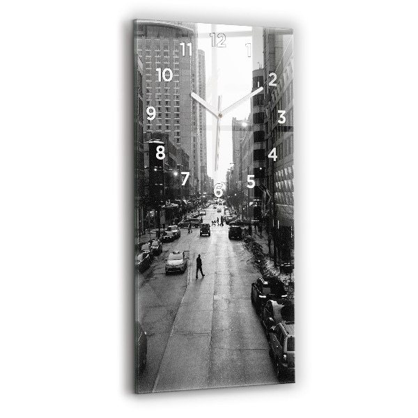 Zegar szklany pionowy Ulice miasta Chicago