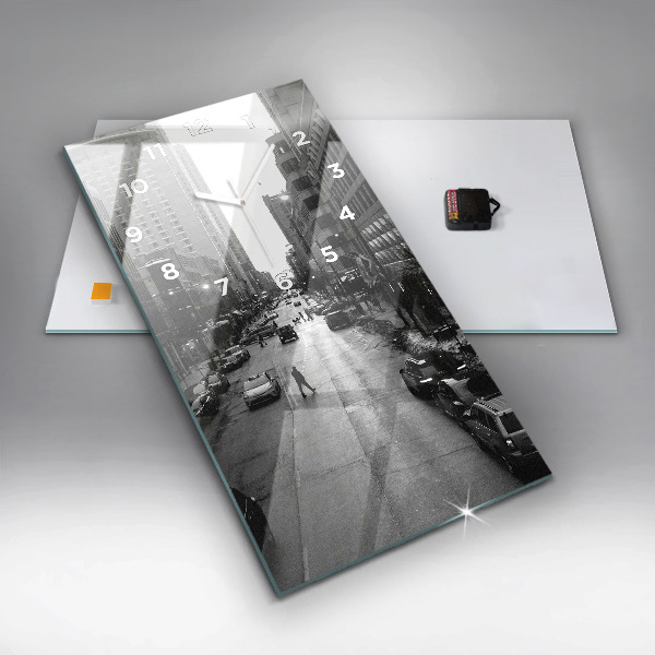 Zegar szklany pionowy Ulice miasta Chicago