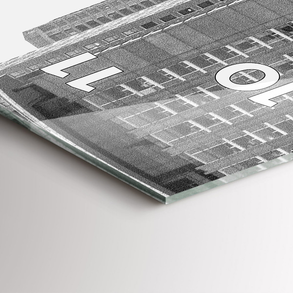 Zegar szklany pionowy Ulice miasta Chicago