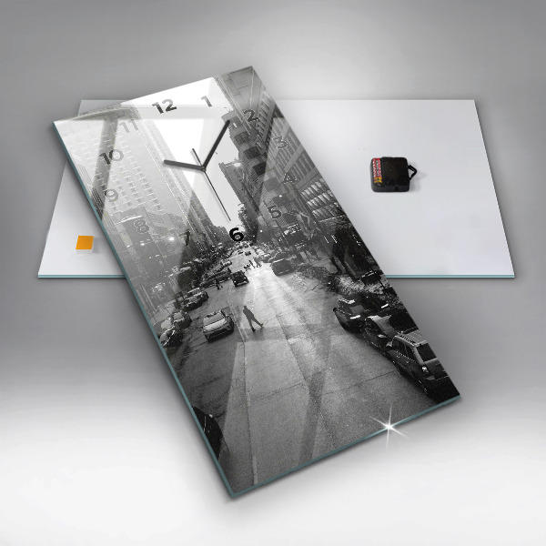 Zegar szklany pionowy Ulice miasta Chicago