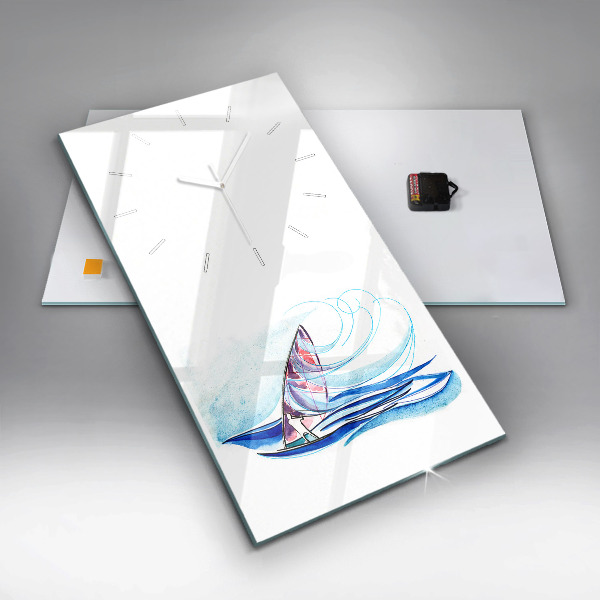 Zegar szklany pionowy Deska surfingowa