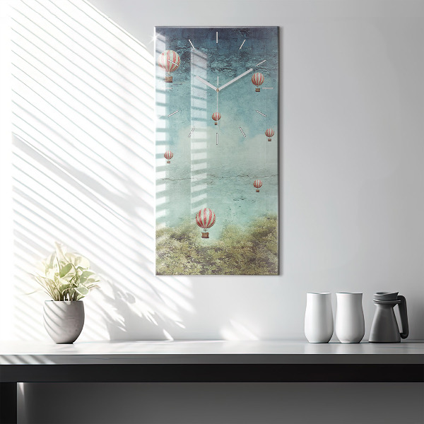 Zegar szklany pionowy Malowane balony