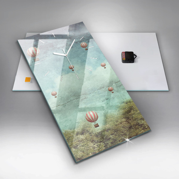 Zegar szklany pionowy Malowane balony