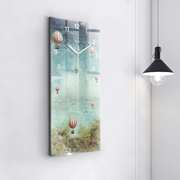 Zegar szklany pionowy Malowane balony