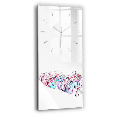 Zegar szklany pionowy Kolorowe rowery miejskie