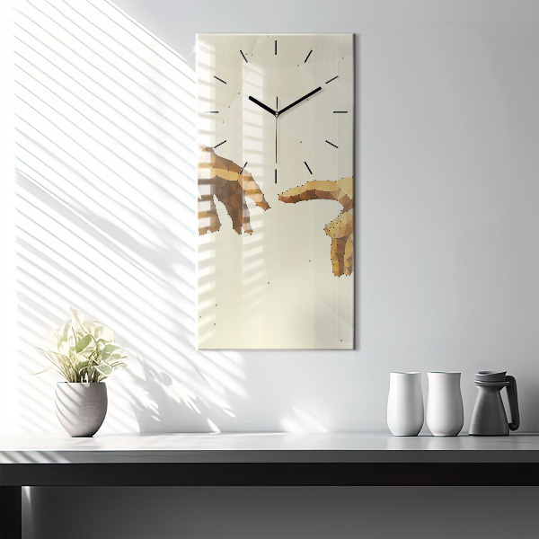 Zegar szklany pionowy Stworzenie Adama