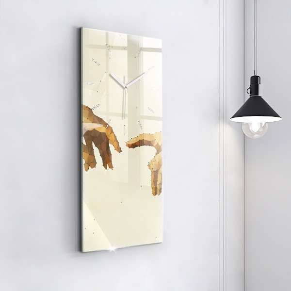 Zegar szklany pionowy Stworzenie Adama