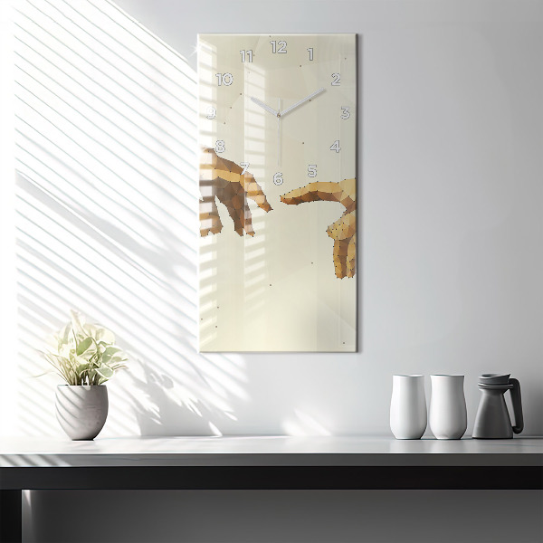 Zegar szklany pionowy Stworzenie Adama