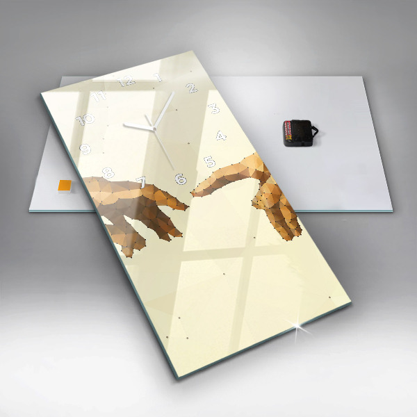 Zegar szklany pionowy Stworzenie Adama