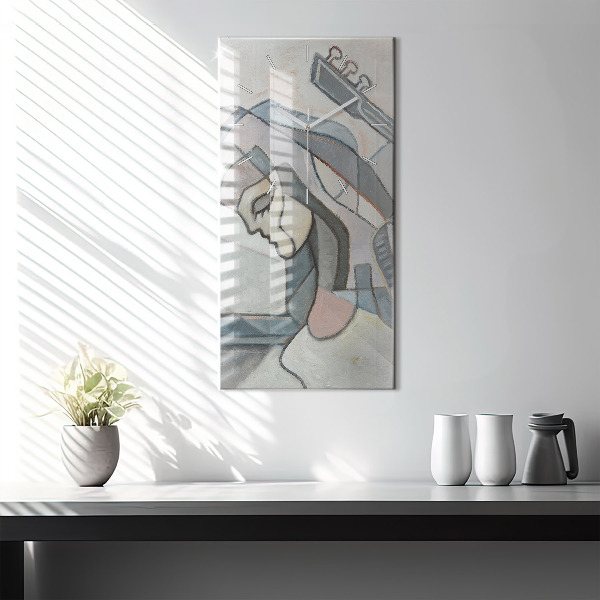 Zegar szklany pionowy Malarstwo abstrakcyjne