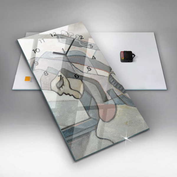 Zegar szklany pionowy Malarstwo abstrakcyjne