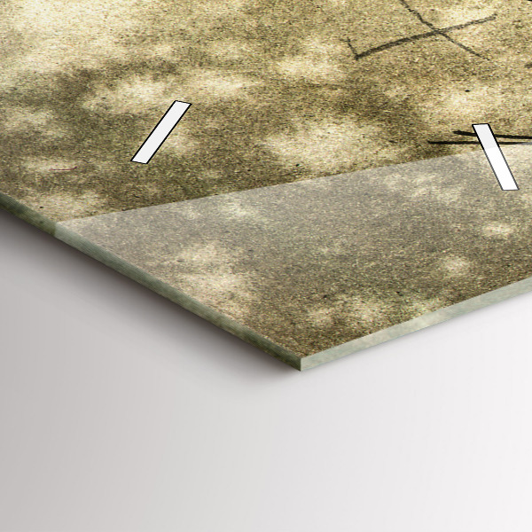 Zegar szklany pionowy Park i drzewa w sepii