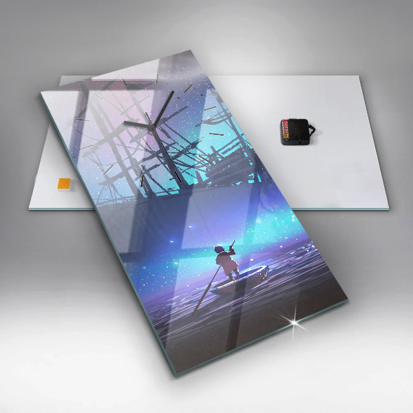 Zegar ścienny pionowy Żaglowiec fantasy