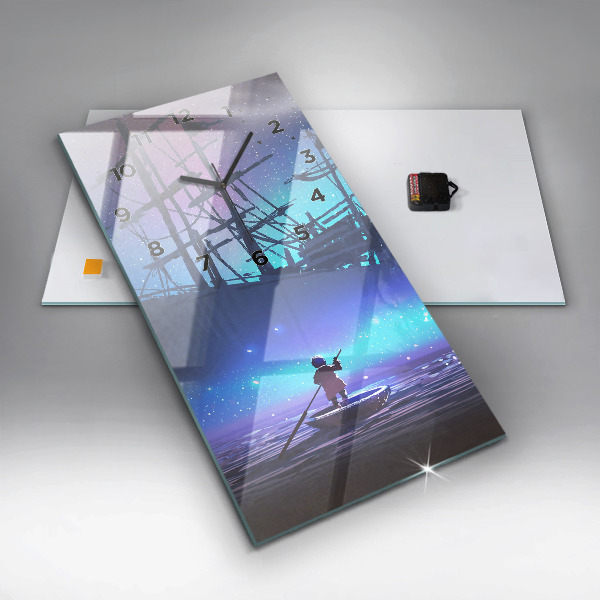 Zegar ścienny pionowy Żaglowiec fantasy