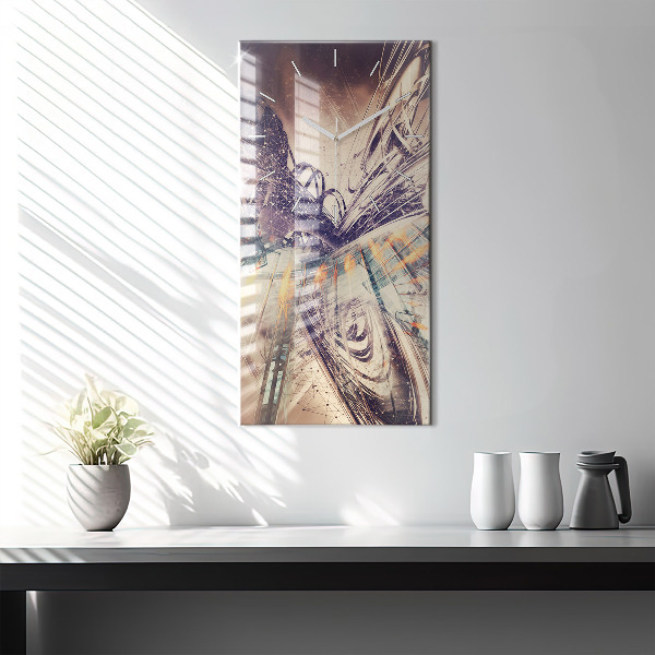 Zegar ścienny pionowy Abstrakcyjny mechanizm