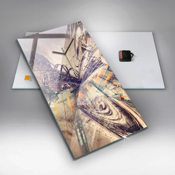 Zegar ścienny pionowy Abstrakcyjny mechanizm