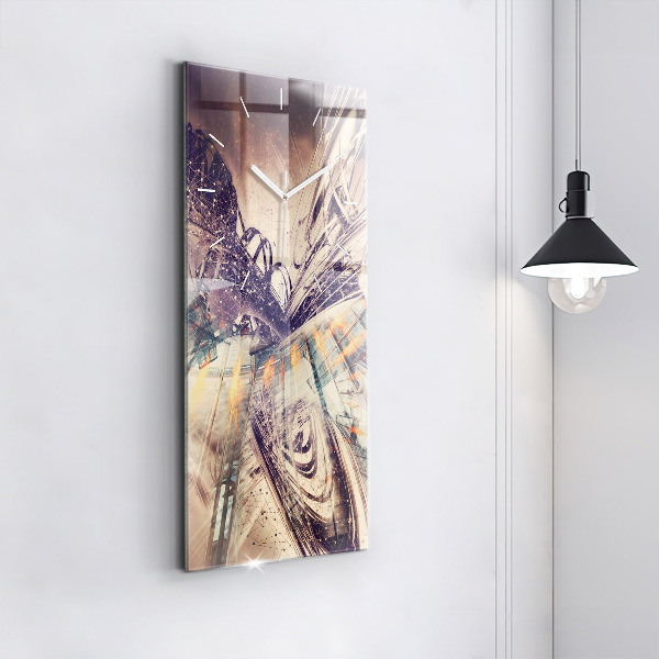 Zegar ścienny pionowy Abstrakcyjny mechanizm