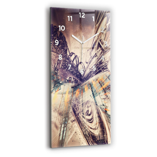 Zegar ścienny pionowy Abstrakcyjny mechanizm