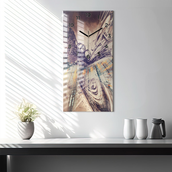 Zegar ścienny pionowy Abstrakcyjny mechanizm