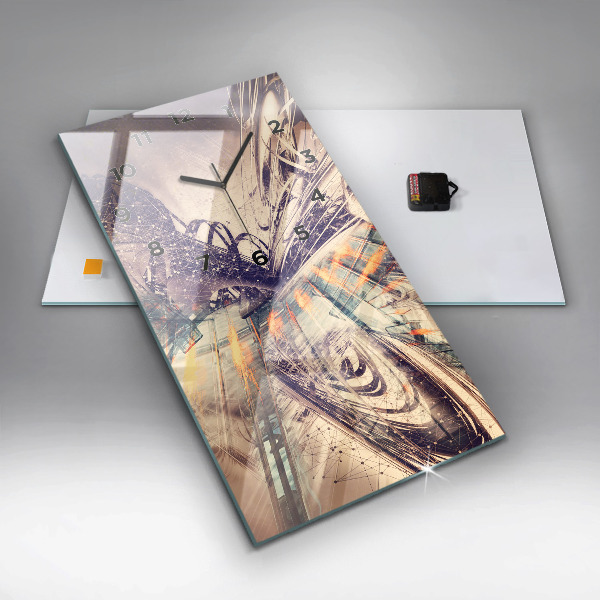 Zegar ścienny pionowy Abstrakcyjny mechanizm