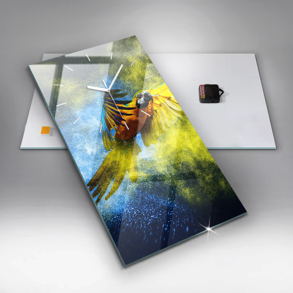 Zegar ścienny pionowy Kolorowa papuga