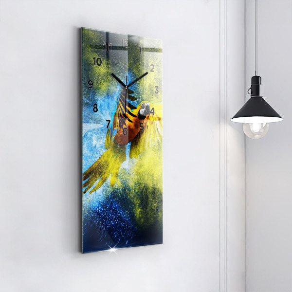 Zegar ścienny pionowy Kolorowa papuga