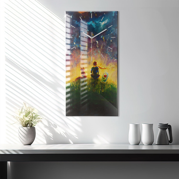 Zegar ścienny pionowy Abstrakcja Mały Książę