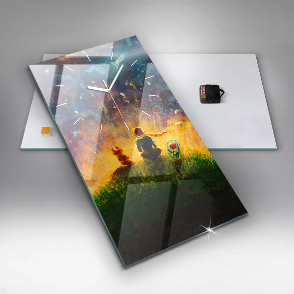 Zegar ścienny pionowy Abstrakcja Mały Książę