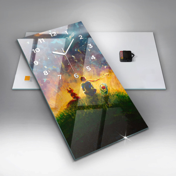 Zegar ścienny pionowy Abstrakcja Mały Książę