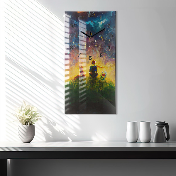 Zegar ścienny pionowy Abstrakcja Mały Książę