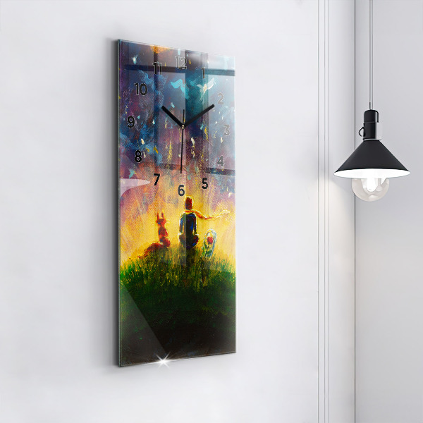 Zegar ścienny pionowy Abstrakcja Mały Książę