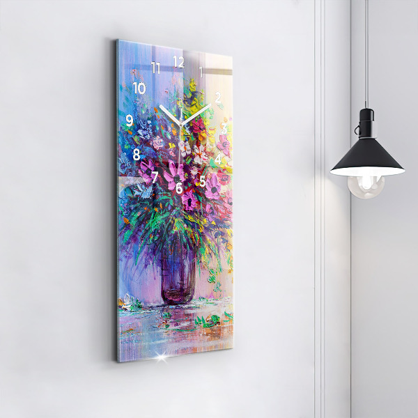 Zegar ścienny pionowy Kwiaty w wazonie