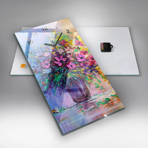 Zegar ścienny pionowy Kwiaty w wazonie