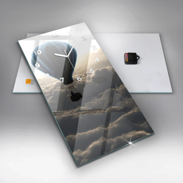 Zegar szklany pionowy Balon na niebie