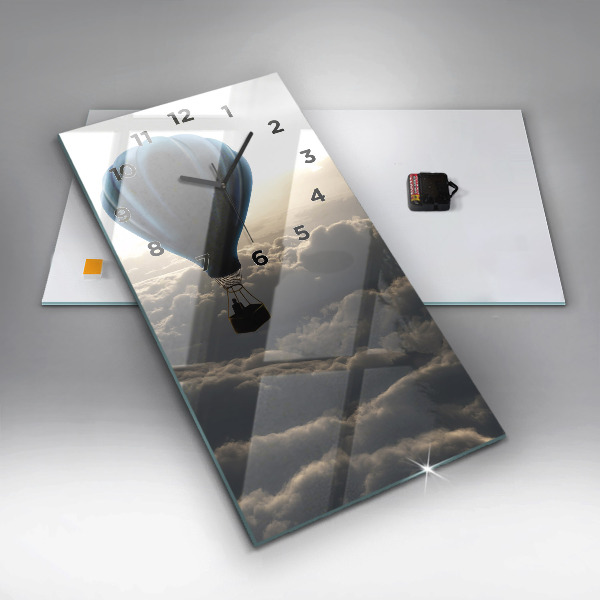 Zegar szklany pionowy Balon na niebie