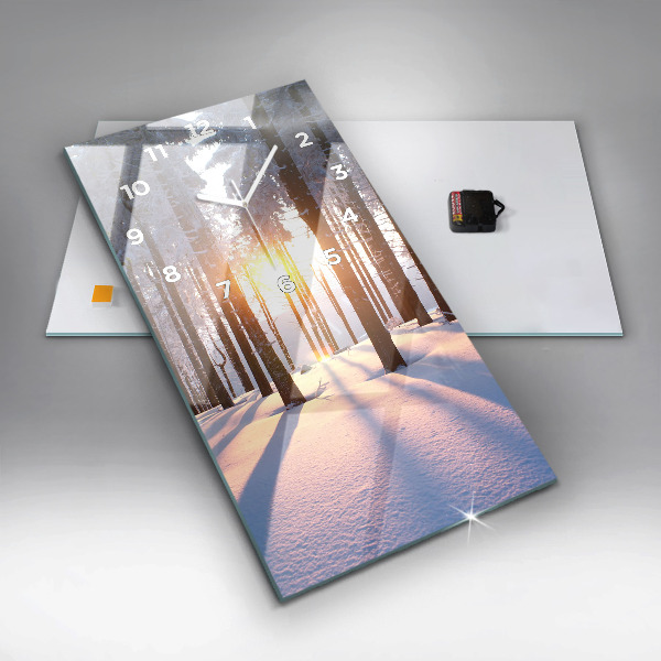 Zegar szklany pionowy Zachód słońca Las