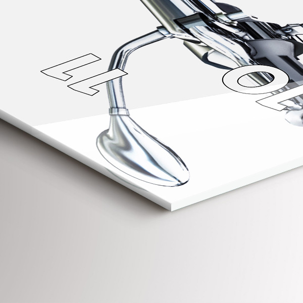 Zegar szklany pionowy Czarny motocykl