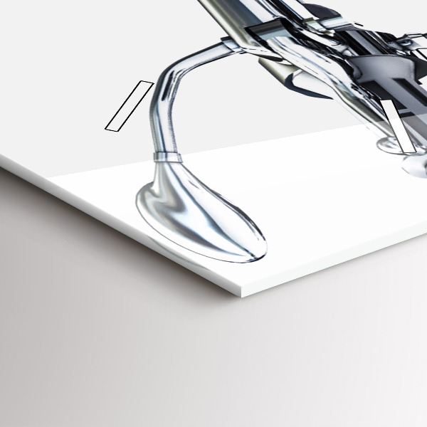 Zegar szklany pionowy Czarny motocykl