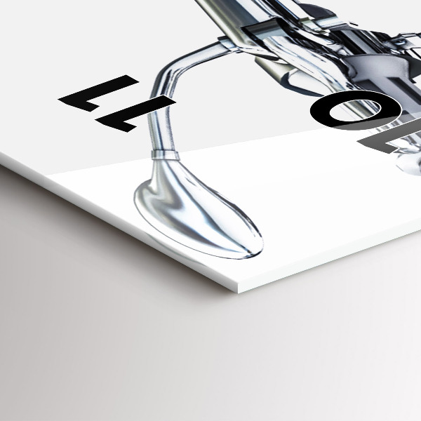 Zegar szklany pionowy Czarny motocykl