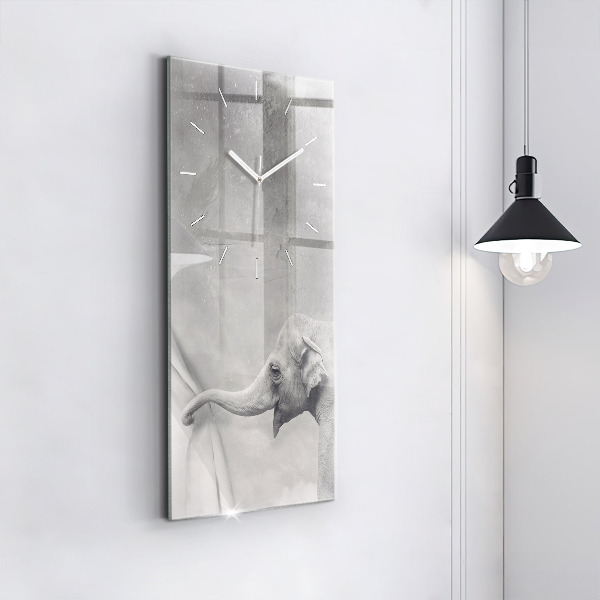 Zegar szklany pionowy Słoń