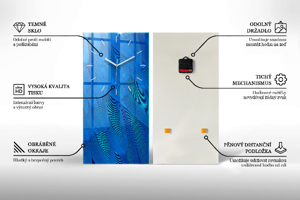 Zegar szklany pionowy Pięści Siła Moc