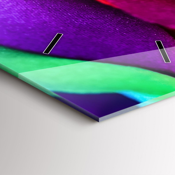 Zegar szklany pionowy Tęczowa róża