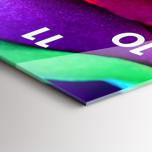 Zegar szklany pionowy Tęczowa róża