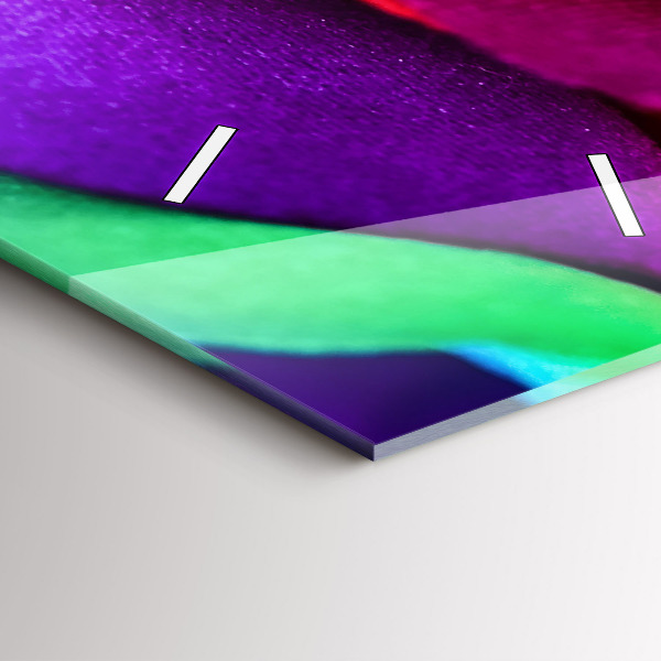 Zegar szklany pionowy Tęczowa róża