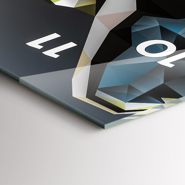 Zegar szklany pionowy Głowa wilka