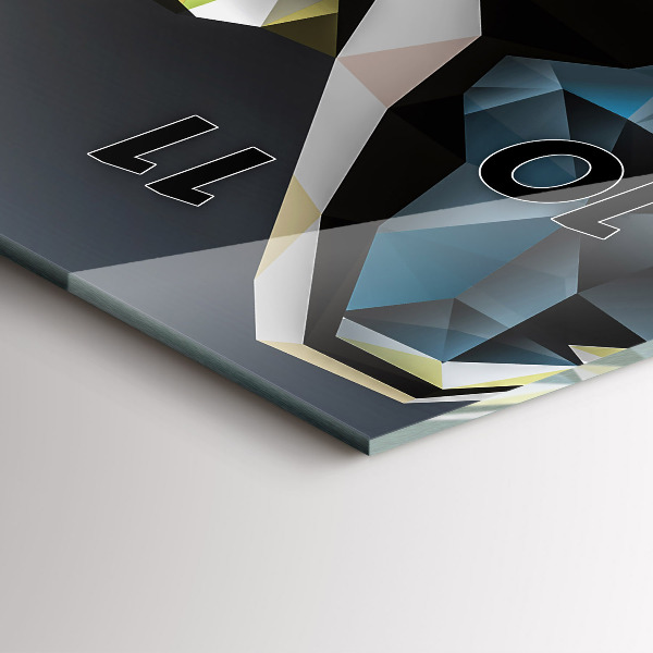 Zegar szklany pionowy Głowa wilka