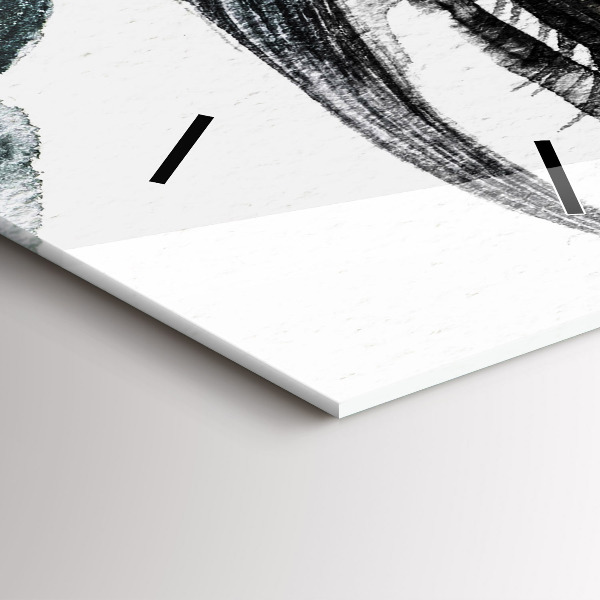 Zegar szklany pionowy Portret kobiety czerwone usta