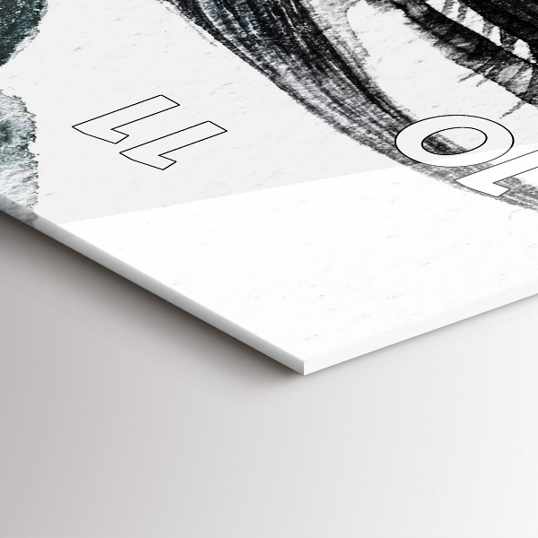 Zegar szklany pionowy Portret kobiety czerwone usta